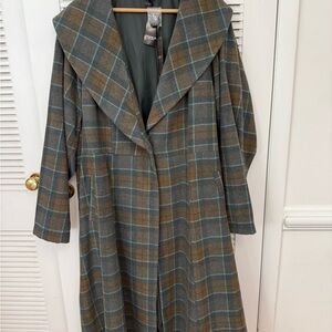 Torrid Plaid Coat in Gray and Brown